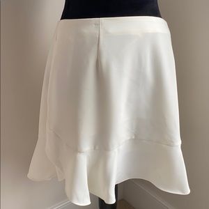 NWT Banana Republic cream flared skirt pockets 14
